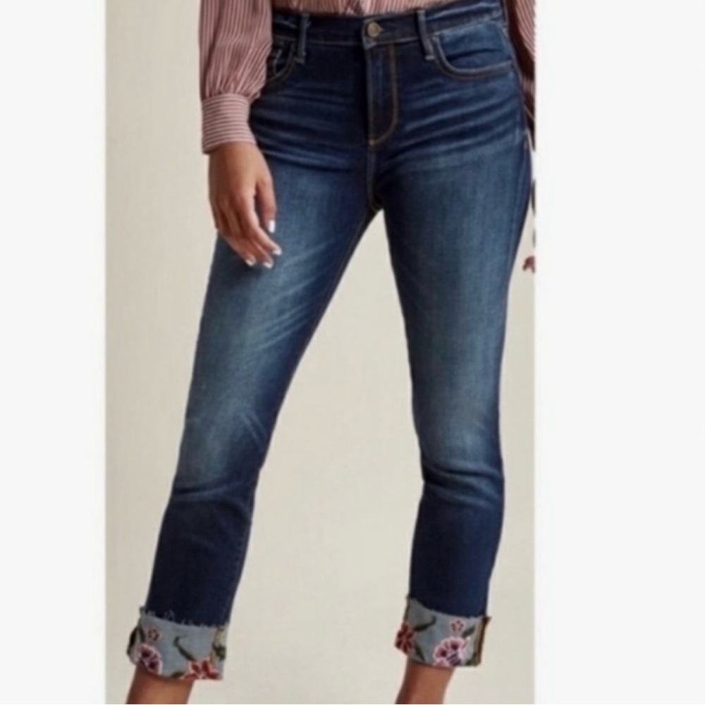 DRIFTWOOD Colette Embroidered Floral Cropped Jeans - 31